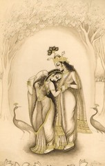 Handmade Radha Krishna Painting Of Hindu Religious Art On Paper 8×12 Inches