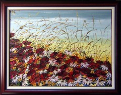 Maya Eventov Untitled Oil flower Canvas with beautiful Custom Frame ME012209-17