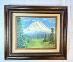 Mt St Helens From The NE Painting Pre 1980 Eruption By Pat Becker Framed