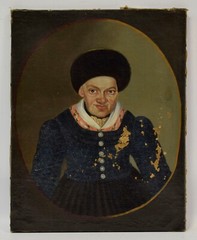 Ca. 1840–1850 Old Biedermeier painting, Portrait of a Woman, oil, 18.3 x 14.6 in
