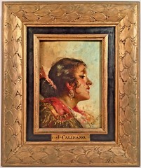 Listed Artist John Edmund Califano (1864-1946) Signed Oil On Panel Portrait