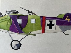 ORIGINAL WW1 AVIATION AIRPLANE WATERCOLOR PAINTING SIGNED SEELY