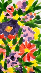 Floral Bouquet Still Life Painting, Colorful Botanical Art 12×16
