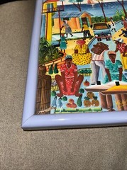 JEANTY JN ROBERT-Haitian Artist-Original Signed Acrylic-Haitian Village Scene