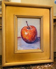 KADLIC Impressionist Fruit Still Life Impasto Painting Gold Fine Art 14” Frame