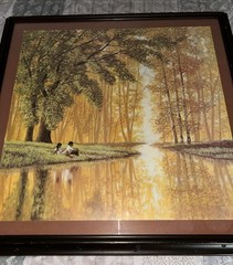 Vintage August Holland Wood Framed Art Prints Set 24”x24” Signed