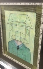 1990’s DENIS GASTON ORIGINAL PASTEL DRAWING “IDEAL HOME EXISTING IN YOUR MIND”
