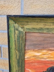 1954 Florida Artist Sunset On The Bay Painting Signed AW Paul Original Frame