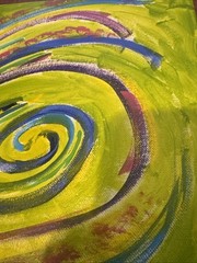 “Dragon’s Eye” Signed Abstract Art 11”x14” Acrylic Paint on Canvas