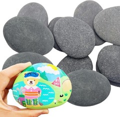 12PCS Large Painting Rocks 3“-4” River Rocks for Painting DIY Rocks Flat