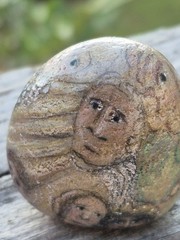 Hand Painted Rock Angels ~ Throne Angel ~ Religious Folk Art
