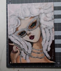 Original Mardi Gras Marie Painting 11×14 Thayer Art OOAK Canvas