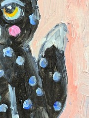 Plants Flowers Oil Painting 15x20cm Cat Vase Painting on Painting Board