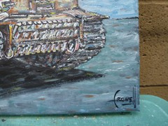 1942 TIGER 1 TANK military NEW original 8×10 canvas wow painting signed Crowell