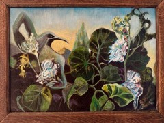 Max Ernst style garden painting oil surrealism modernist