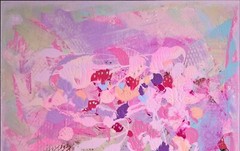 Original abstract acrylic paintings Hot pink Creative impasto painting on canvas