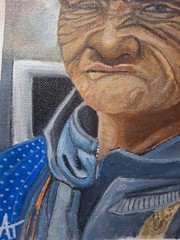 Figurative Contemporary Grumpy Old Man 8×11 Canvas Paper
