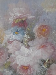 Original Oil On Board Framed Floral Bouquet~ Signed RUSSO 8×10, 11 X 14 W/ Frame