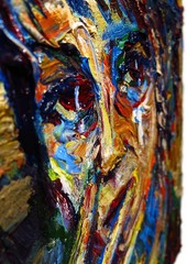 GIRL PORTRAIT OIL█PAINTING REALISM ART█SIGNED VINTAGE ORIGINAL OUTSIDER SCREAM A