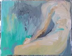 Male Fauvism Abstract Figure Oil Painting 16″x20″ Canvas Original Signed