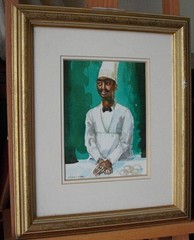 MICHAEL LITTLE (20th C) PAIR WATERCOLOUR PORTRAITS INSCRIBED VERSO c1970s