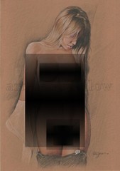Original drawing A4 Art Colored Pencil painting Beautiful girl on kraft paper 03