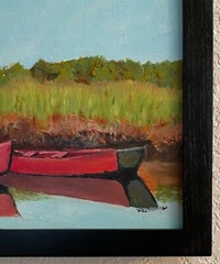 Original Painting Costa Rica Boats By Karen Zumbrun 9 x 12″ Framed Oil Painting