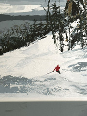 JOHN LOREN HEAD Original Painting NH Winter Mountain Scene with Skier (28″x 22″)