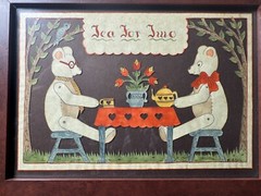 Sandra Gilpin Scherenschnitte „Tea For Two“ Folk Art – Signed And Framed