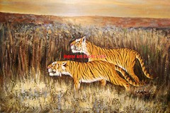 24×36″(61x92cm)100% hand painted oil flat,Wild Animal,Tiger,High Quality