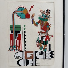 Original Hopi Katsina Painting Signed Robert S Albert ’82 Framed Native Art IAIA