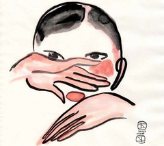 Sanyu Style Nude Female Chinese French ink drawing art deco Chang Yu 常玉 erotic