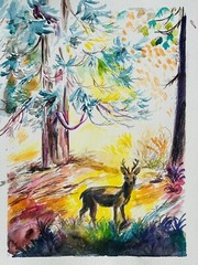 original signed watercolor painting 9×12 “Prismatic Evening” Tiffany Chesser