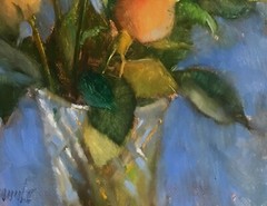 Yellow Rose Bouquet 14×11 in. Oil on stretched linen canvas by Hall Groat II