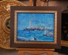 FRAMED ORIGINAL OIL EL MORRO CASTLE HAVANA BAY, CUBA ARTIST: HECTO VIDAL