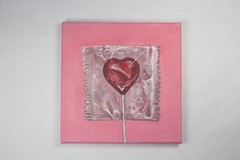 Original Painting Hearts Love Valentine Candy Interior Design Art 8×8″