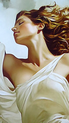 Anne Dias (1985) – (XXL) Giant Angelic duet by the sea 200x100cm