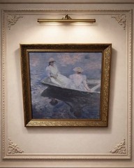 15×15 Claude Monet Masterpiece Young Girls On A Row Boat Ornate Gold Brass Frame