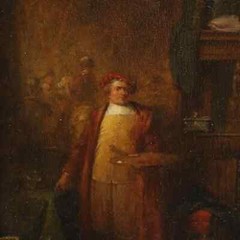 Early Hendricus Johannes Scheeres Oil Painting titled „Rembrandt in his Studios“