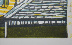 AUSTRALIAN LINOCUT PAINTING WINDOW AT MONTSALVAT ELTHAM 1996 1/4 P400