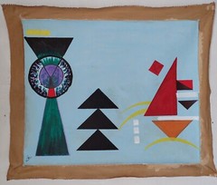 Wassily Kandinsky Signed Abstract Expressionist Oil Painting on Canvas Art