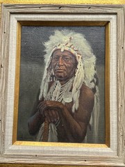 ROY GRINNELL PAINTING INDIAN NATIVE AMERICAN PORTRAIT LISTED FAMOUS VINTAGE OIL