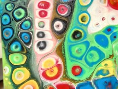 Original Abstract Acrylic Painting on Stretched Canvas 8″x8″x0.5″ Wall Art Decor