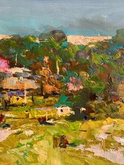 Oil painting Meadow Ukrainian painter canvas Unframed original Decor landscape
