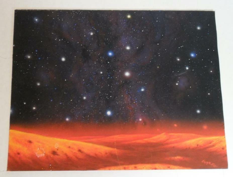 VINTAGE DAVID EGGE ORIGNAL SCIENCE FICTION PAINTING ART 1976 NEUTRON STAR