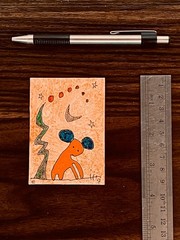 e9Art ACEO ‚forgot where i was going again‘ outsider childlike art brut naive