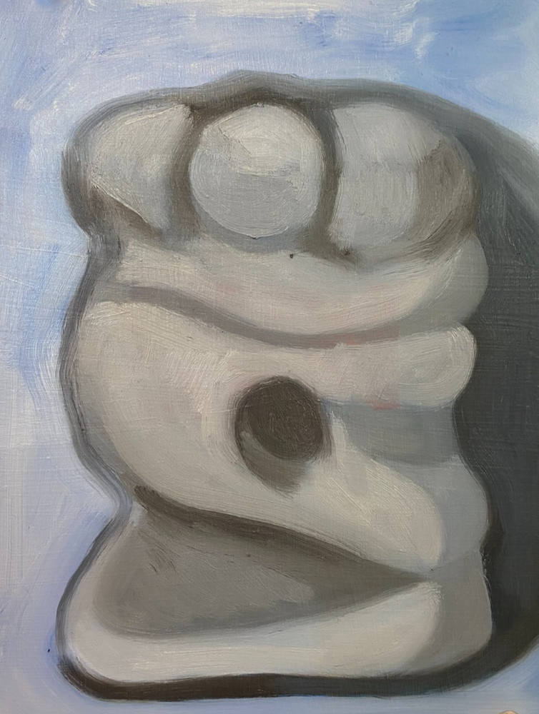 Original Oil Painting, 6 x 7.75 in., „sculpture still life“