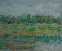 Watercolor „Marsh at Windover Woods“ by Listed Florida Artist Gregory Behymer