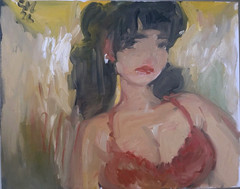 Portrait Oil Painting Gothic Cubism Boudoir 16″x20″ Canvas Original Signed