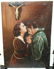 A.M.E. MAN AND WOMAN ORIGINAL OIL ON CANVAS PAINTING 1939